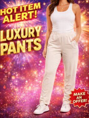 Emily Daniels Pull On Straight leg Tan Pants Women's Large